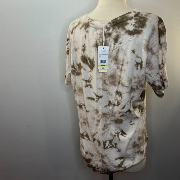 C&C California Women's Tie Dye V-Neck Cotton Tee - Size Medium - NWT - Picture 3 of 4